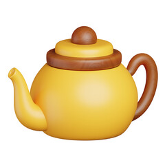 Tea Kettle Autumn Element 3D Icon