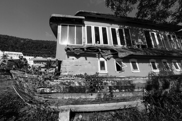 Decommissioned hotel now derelict and called ghost ship my locals