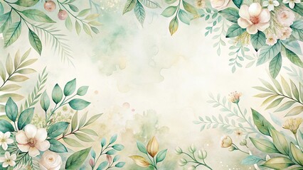 watercolor soft light floral leaf background wallpaper pattern