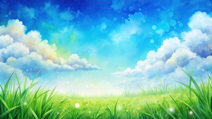 Obraz premium watercolor spring background illustration