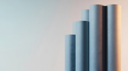 Obraz premium Abstract Cylinders with Gradient Background. Illustration background for presentation 