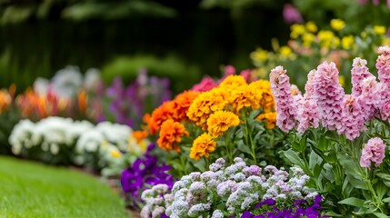 Obraz premium Colorful Flower Garden Border