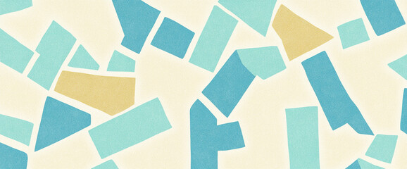 Abstract background with watercolor shapes in shades of blue and gold, creating vibrant and artistic composition. This design evokes sense of creativity and modernity