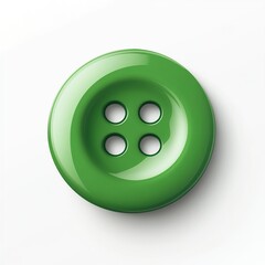 Fototapeta premium A realistic green clothes button on a white background