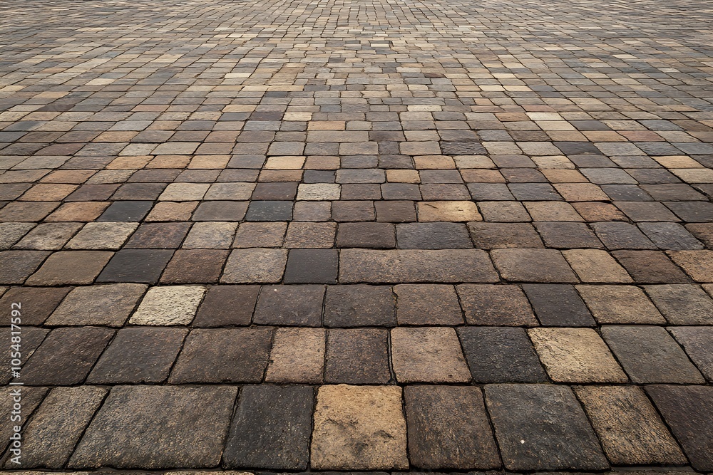 Poster rustic cobblestone pavement texture for urban street background designs : generative ai