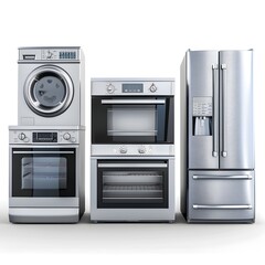 Obraz premium Modern Home Appliances Isolated on White Background