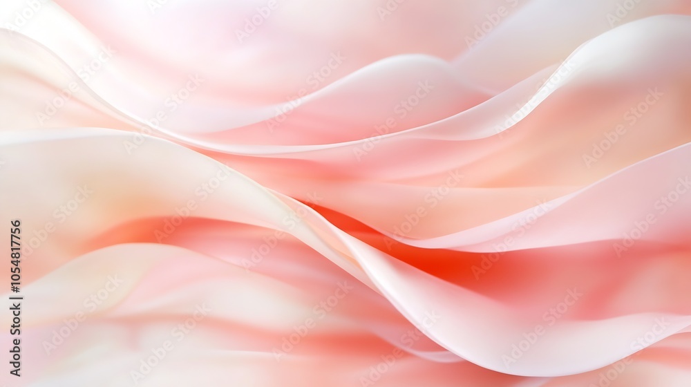 Aufkleber abstract pink and white flowing waves for elegant background design : generative ai