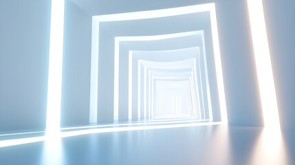 3D Rendering of a Luminous Corridor.