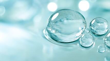 Closeup of Water Droplets Creating a Refreshing Calm ZenLike Atmosphere : Generative AI