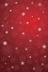 Christmas and New Year's background with snow and red stars
