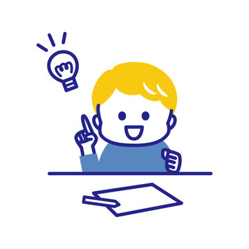 recommend clip art: colorful illustration of kids studying at the desk