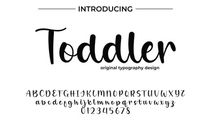 Toddler Font Stylish brush painted an uppercase vector letters, alphabet, typeface