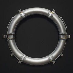 Obraz premium Circular metallic frame with industrial design.