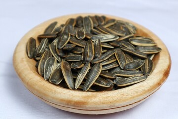 Kwaci from dried and salted sunflower seeds.