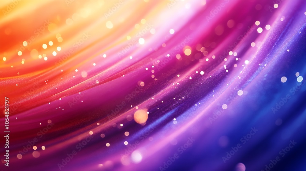 Poster Dynamic Swirling Colorful Background with Soft Light Streaks and Sparkles : Generative AI