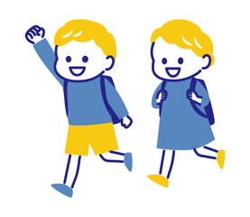 two kids going to school