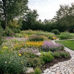 Obraz premium Garden with perennial borders