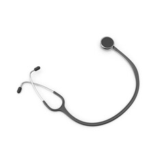 3D Stethoscope Icon for Medical Use, Healthcare Equipment, Doctor’s Diagnostic Tool, Medical Instrument, Health Care Symbol, Professional Stethoscope Model for Medicine and Health Themes.