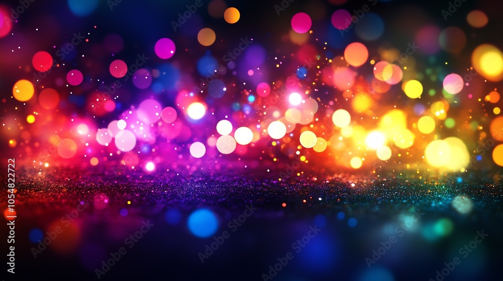 Leinwandbilder colorful bokeh lights out of focus abstract background design : generative ai