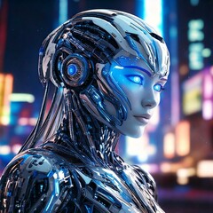 サイバーパンク都市のロボットAI