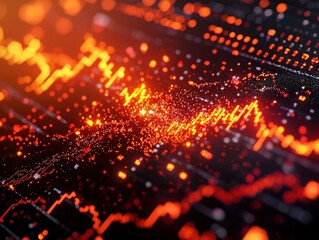 Fototapeta premium Visualizing Data Trends The Vibrant Patterns of Digital Analytics in Motion