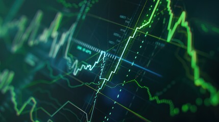 Obraz premium Financial Data Chart Display
