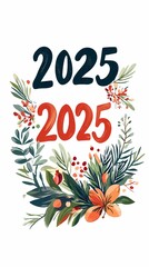 New Year illustration theme 2025 poster background 