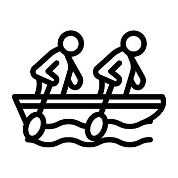 rowing boat black line art clip art preview