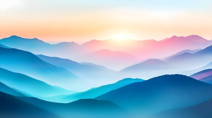 Fototapeta premium Mountain Range Sunset Landscape