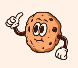 Choco chips cookies vector drawing mascot