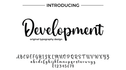 Development Font Stylish brush painted an uppercase vector letters, alphabet, typeface