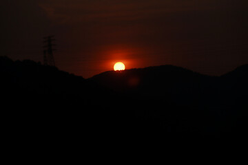 sunset over the mountain