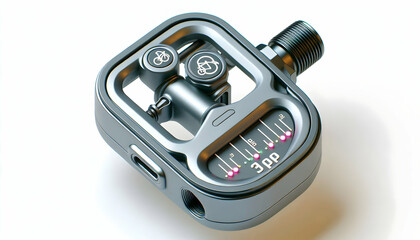 3D Futuristic Bike Pedal Close-Up with Integrated Sensors Tracking Cycling Distance Calories Real-Time Macro Shot Ideal for Smart Cycling Gear Fitness Tech Outdoor Wellness Ads