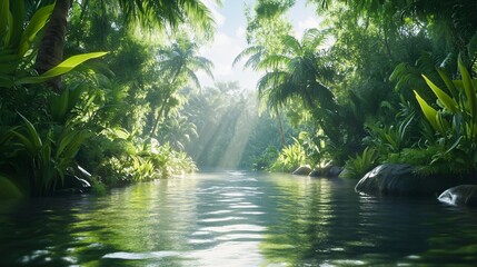 Tranquil Jungle River