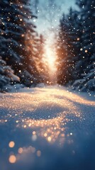 luxurious bokeh effect in a shimmering christmas festival background with soft blurred glittering snow creating an enchanting winter atmosphere perfect for holiday greetings and product displays