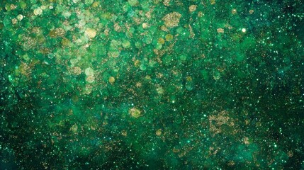 Fototapeta premium Christmas background in green color with lights