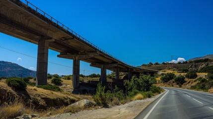 A road overpass in the middle of the island of Crete's enormity