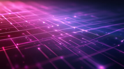 Obraz premium Neon Technology Grid with High Contrast Lighting