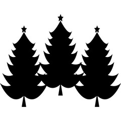 Obraz premium Christmas Tree Landscape Silhouette