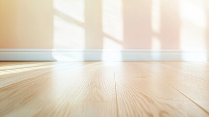 Tranquil Morning Light on Wooden Floor - Minimalist Aesthetic for Thanksgiving and Christmas