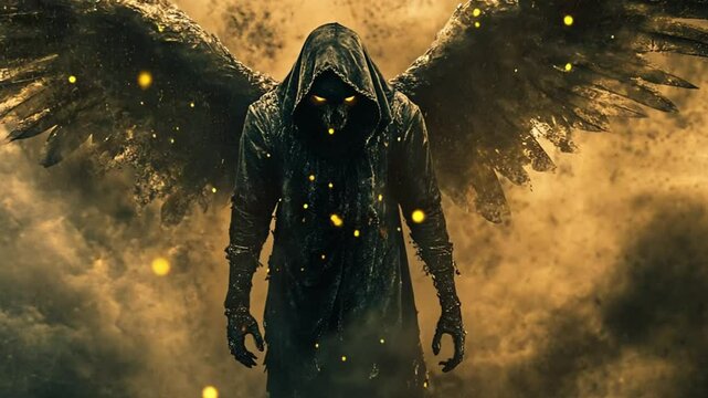 Angel Of Death, winged angel, footage, 4k footage, videos, video clip, slow motion, video wallpaper, animation, 4k