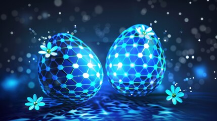 Shiny Blue Easter Eggs
