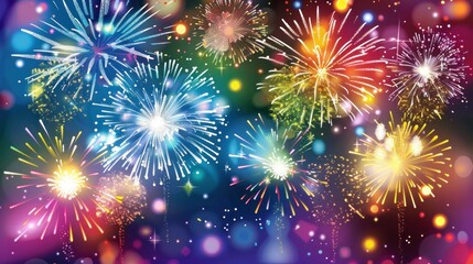 Fototapeta premium Vibrant Fireworks Display