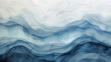 Obraz premium Abstract Wavy Pattern in Shades of Blue and White for Ocean Theme