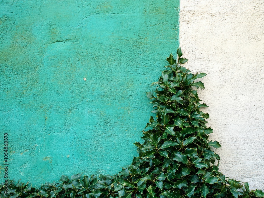 Poster minimalist christmas tree design with holly branches for festive simplicity - perfect for christmas 