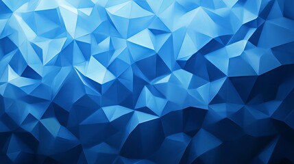 Fototapeta premium Blue low poly geometric abstract background with triangular patterns and gradient shades for modern digital design, 3d graphics, technology projects, minimalist vector art, seamless texture