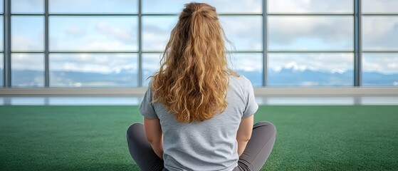 Sad and lonely woman sitting on the floor with her arms wrapped around her knees looking down with a sorrowful and melancholic expression