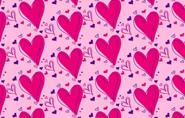 seamless background with hearts