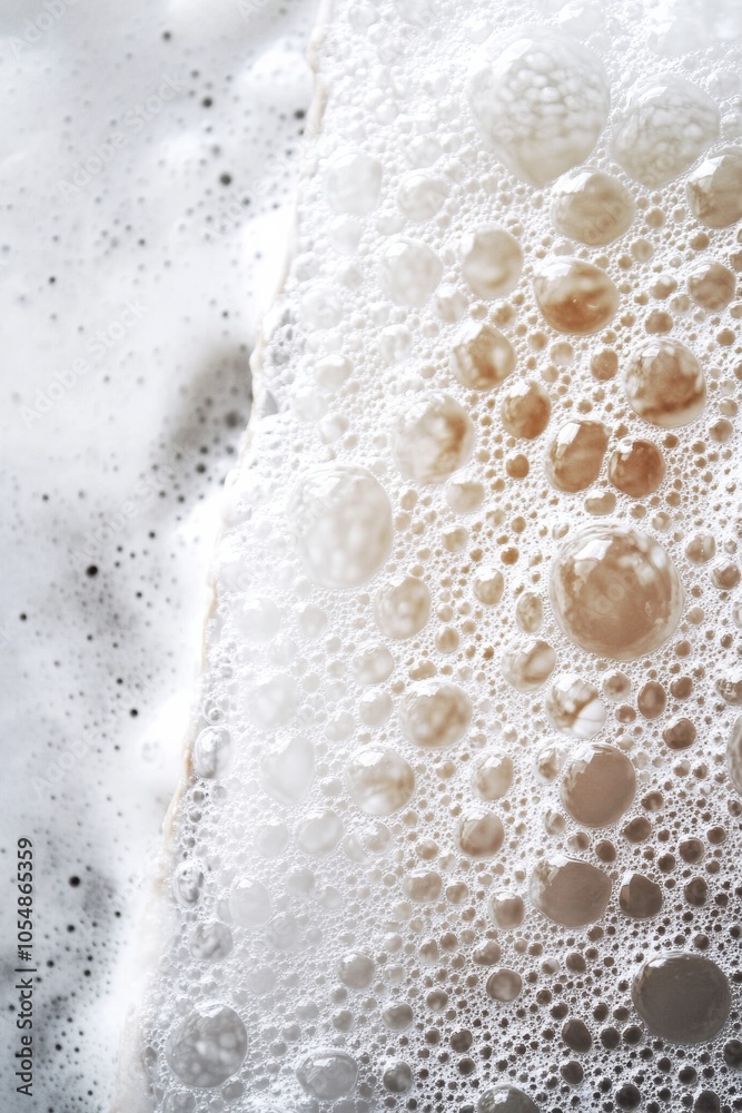 Poster Artistic Macro Shot of Soap Bubbles with Natural Foam Patterns