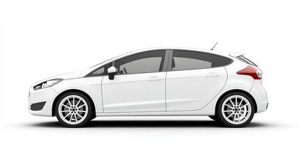 Fototapeta premium Hatchback white car isolated on white background
